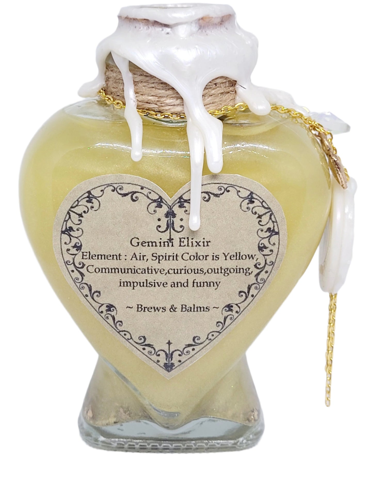 Gemini Zodiac Heart Shape A Color Changing Potion Bottle Prop
