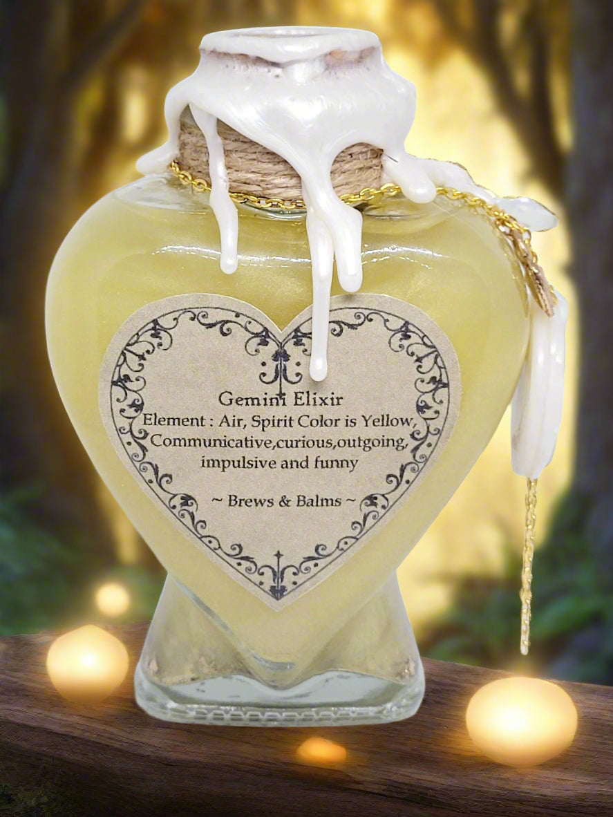 Gemini Zodiac Heart Shape A Color Changing Potion Bottle Prop