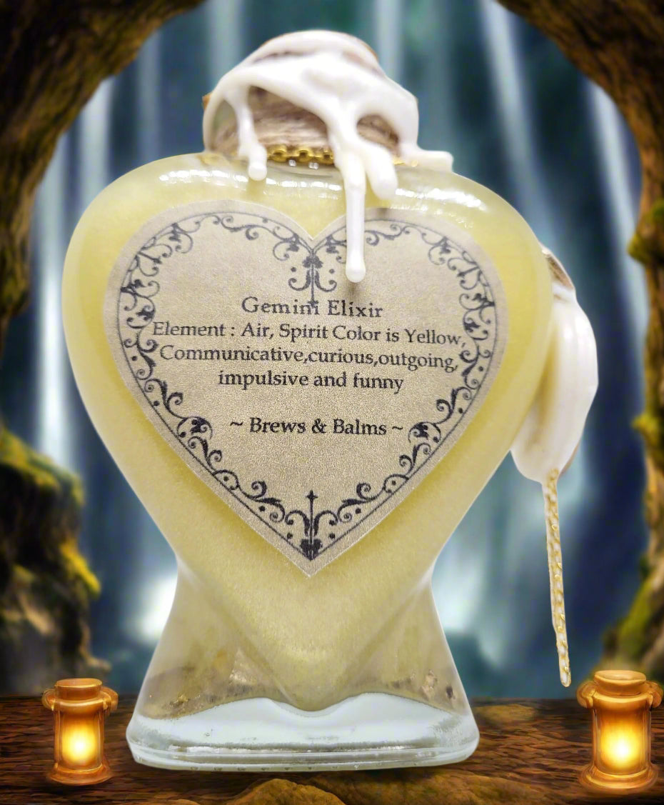 Gemini Zodiac Heart Shape A Color Changing Potion Bottle Prop