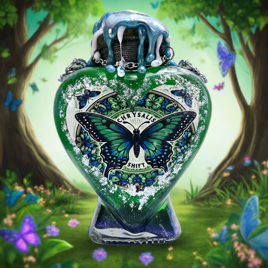 Butterfly Chrysalis Shift Heart Shaped A Color Changing Potion Bottle Prop