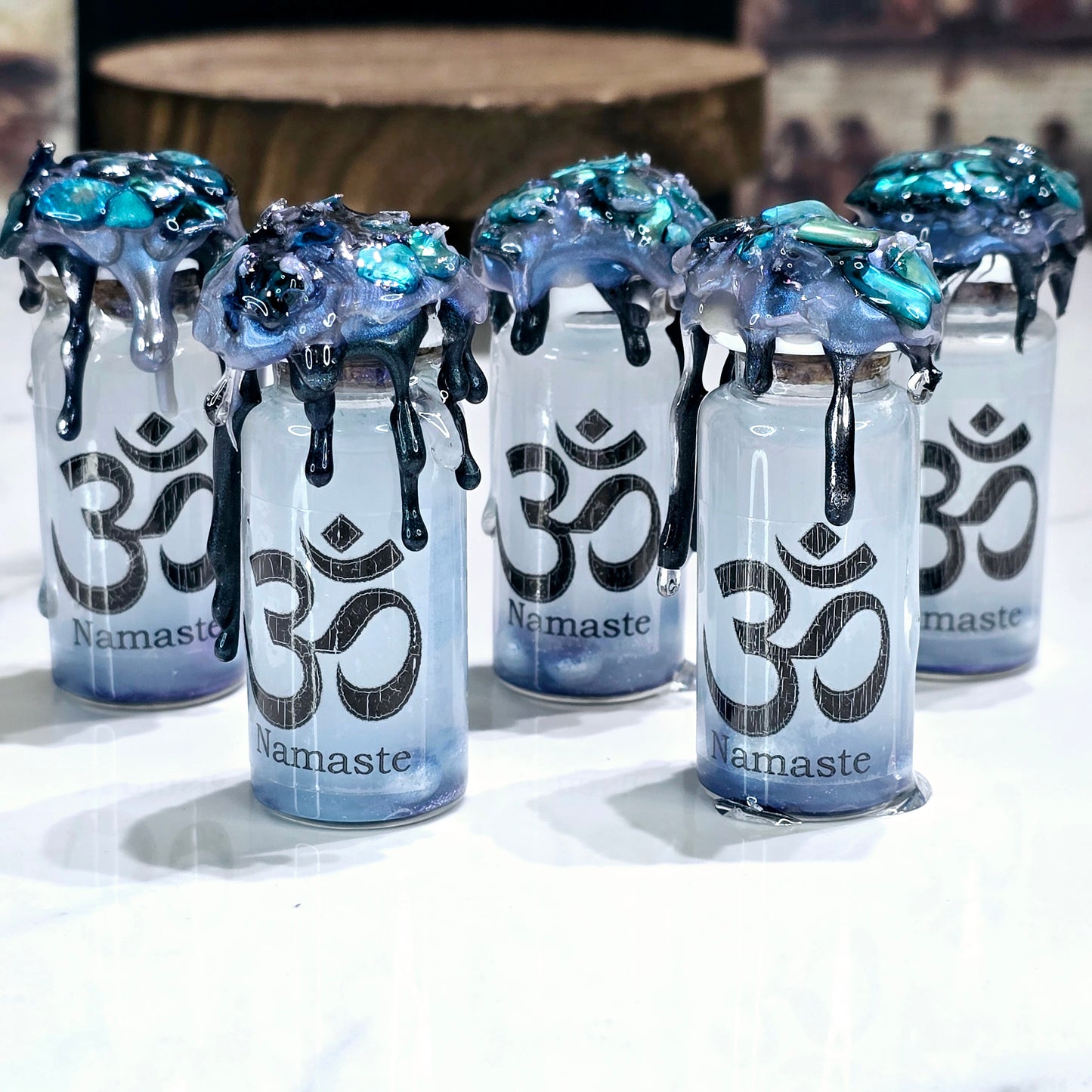 Namaste White to Blue A Color Changing Potion Bottle Prop Fidget