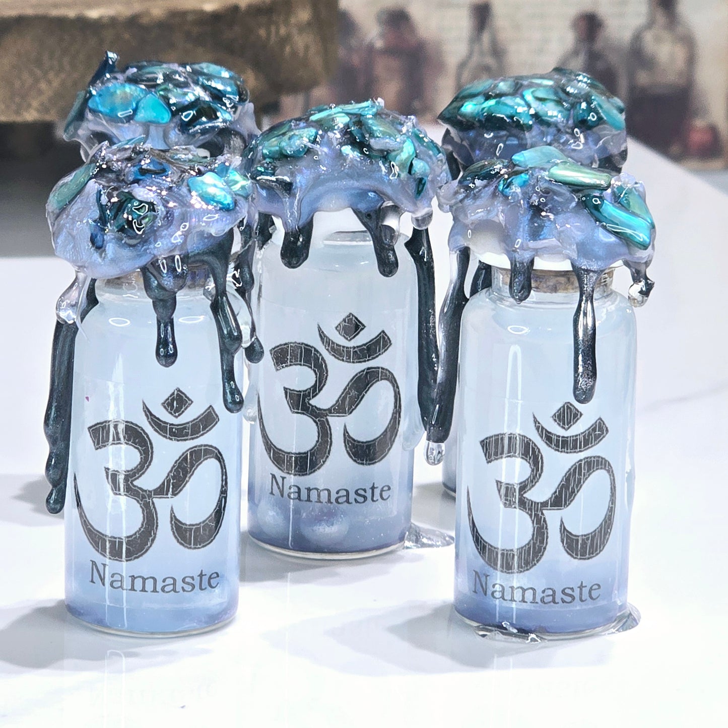 Namaste White to Blue A Color Changing Potion Bottle Prop Fidget