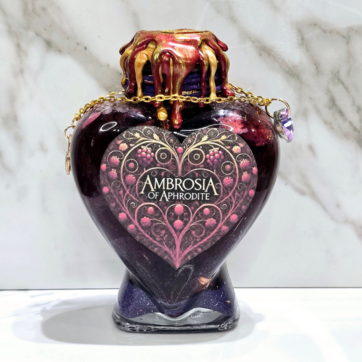 Ambrosia of Aphrodite Heart Large A Color Changing Potion Bottle Prop