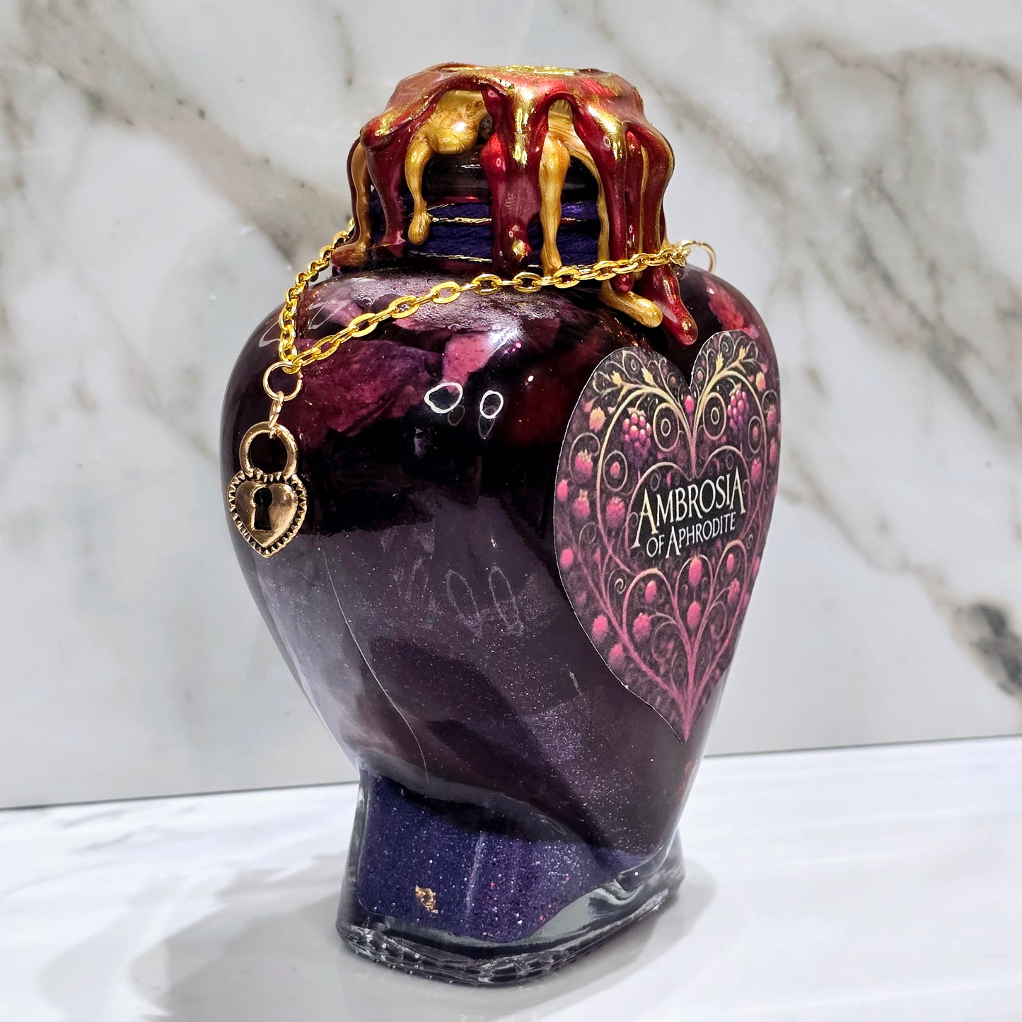 Ambrosia of Aphrodite Heart Large A Color Changing Potion Bottle Prop