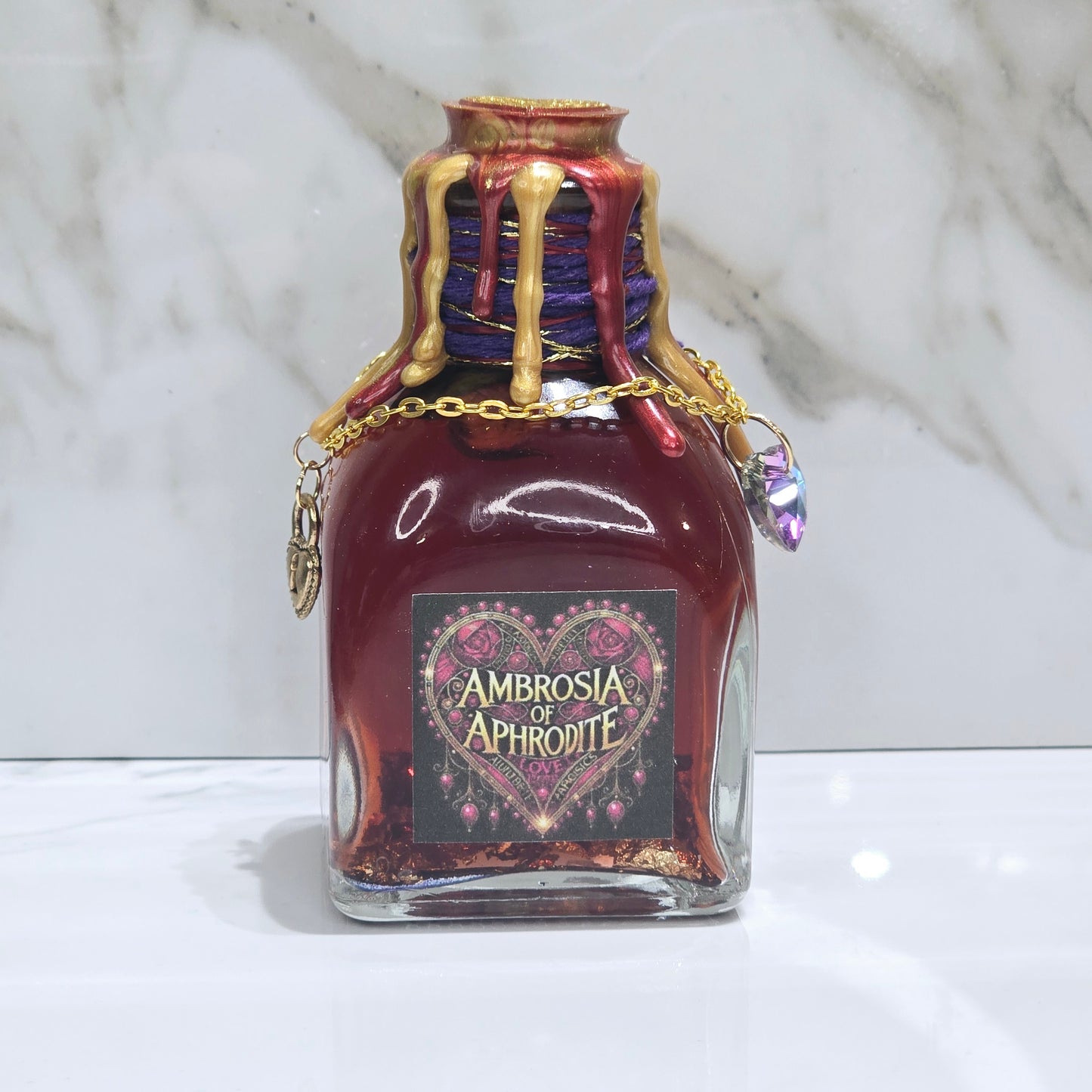 Ambrosia of Aphrodite Square A Color Changing Potion Bottle Prop