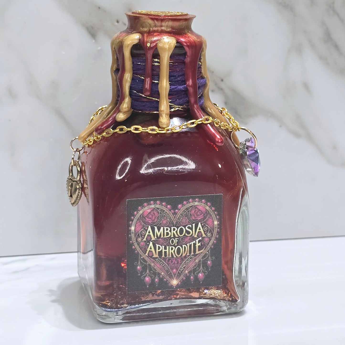 Ambrosia of Aphrodite Square A Color Changing Potion Bottle Prop