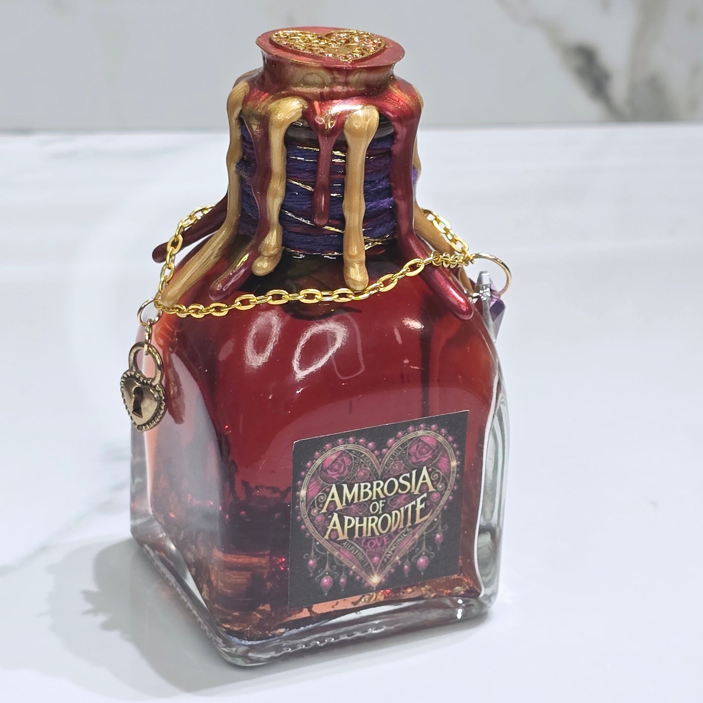 Ambrosia of Aphrodite Square A Color Changing Potion Bottle Prop