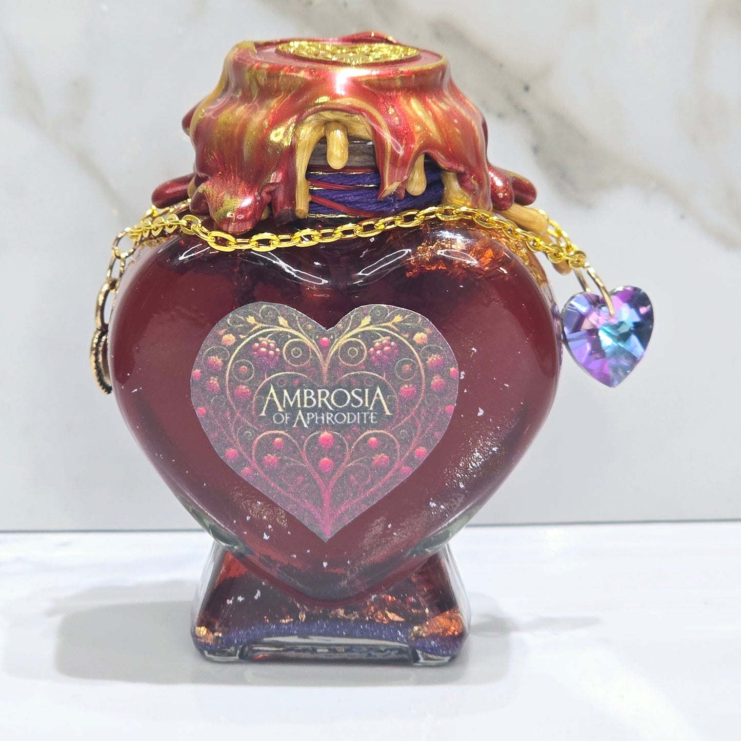 Ambrosia of Aphrodite Heart Small A Color Changing Potion Bottle Prop