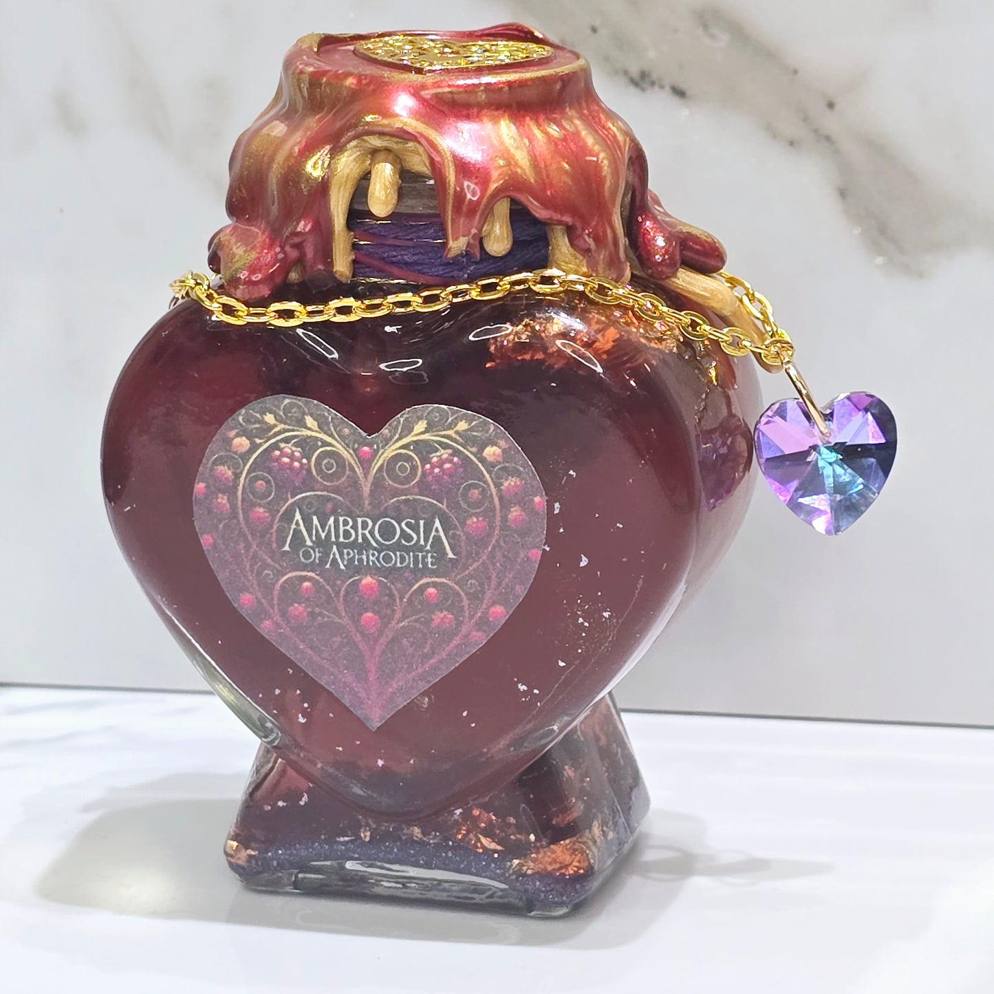 Ambrosia of Aphrodite Heart Small A Color Changing Potion Bottle Prop