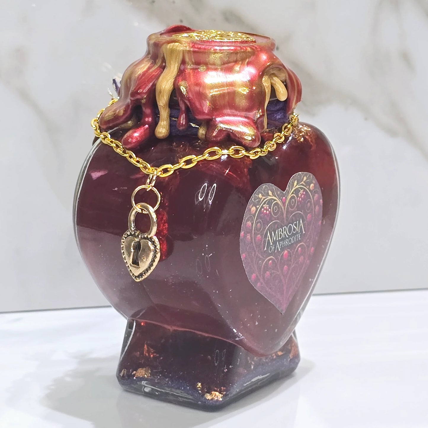 Ambrosia of Aphrodite Heart Small A Color Changing Potion Bottle Prop