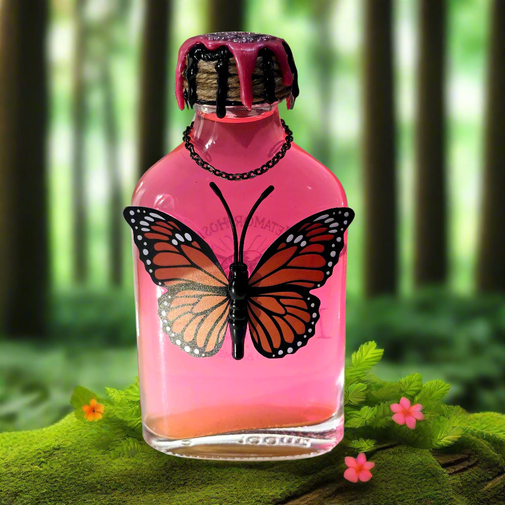 Metamorphosis Monarch Butterfly Potion Prop, Color Changing Liquid Decorative Bottle!