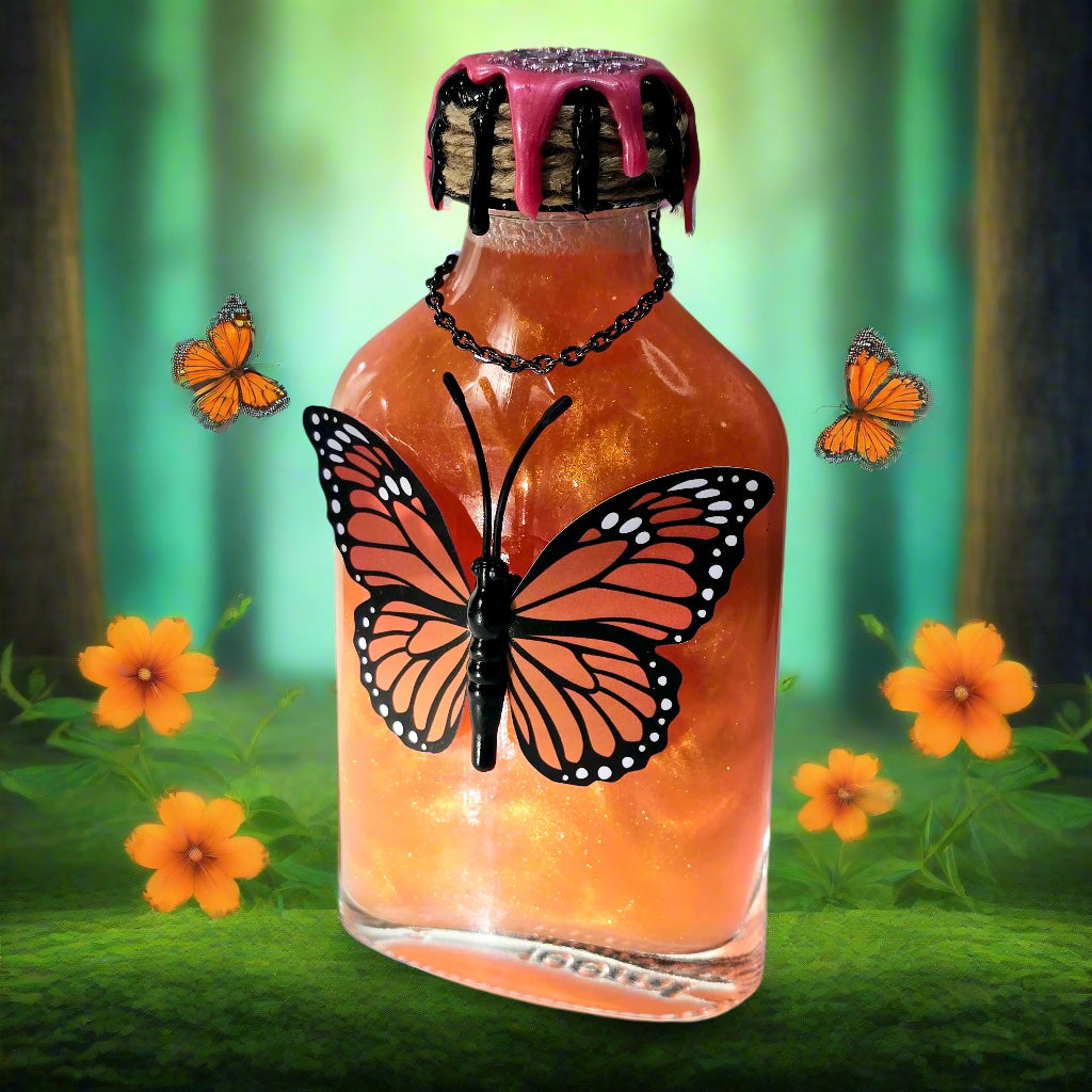 Metamorphosis Monarch Butterfly Potion Prop, Color Changing Liquid Decorative Bottle!