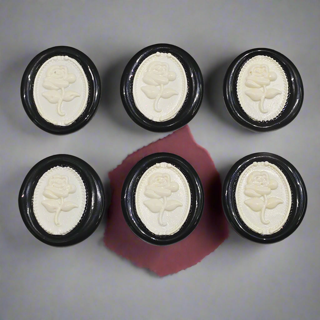 Gothic Rose White & Black Two Color Wax Seals Set of SIX, with Adhesive Wax Seals for Cards, Invitations and Gifts