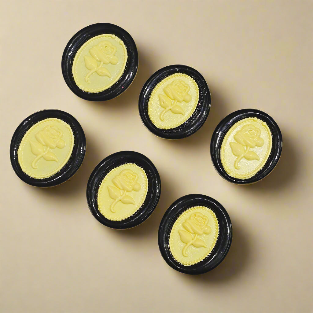 Gothic Rose Black & Yellow Two Color Wax Seals Set of SIX, with Adhesive Wax Seals for Cards, Invitations and Gifts