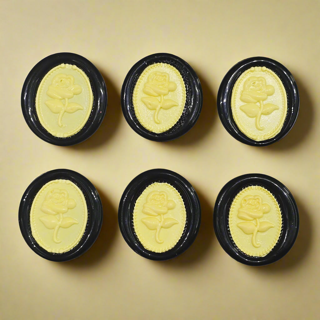 Gothic Rose Black & Yellow Two Color Wax Seals Set of SIX, with Adhesive Wax Seals for Cards, Invitations and Gifts