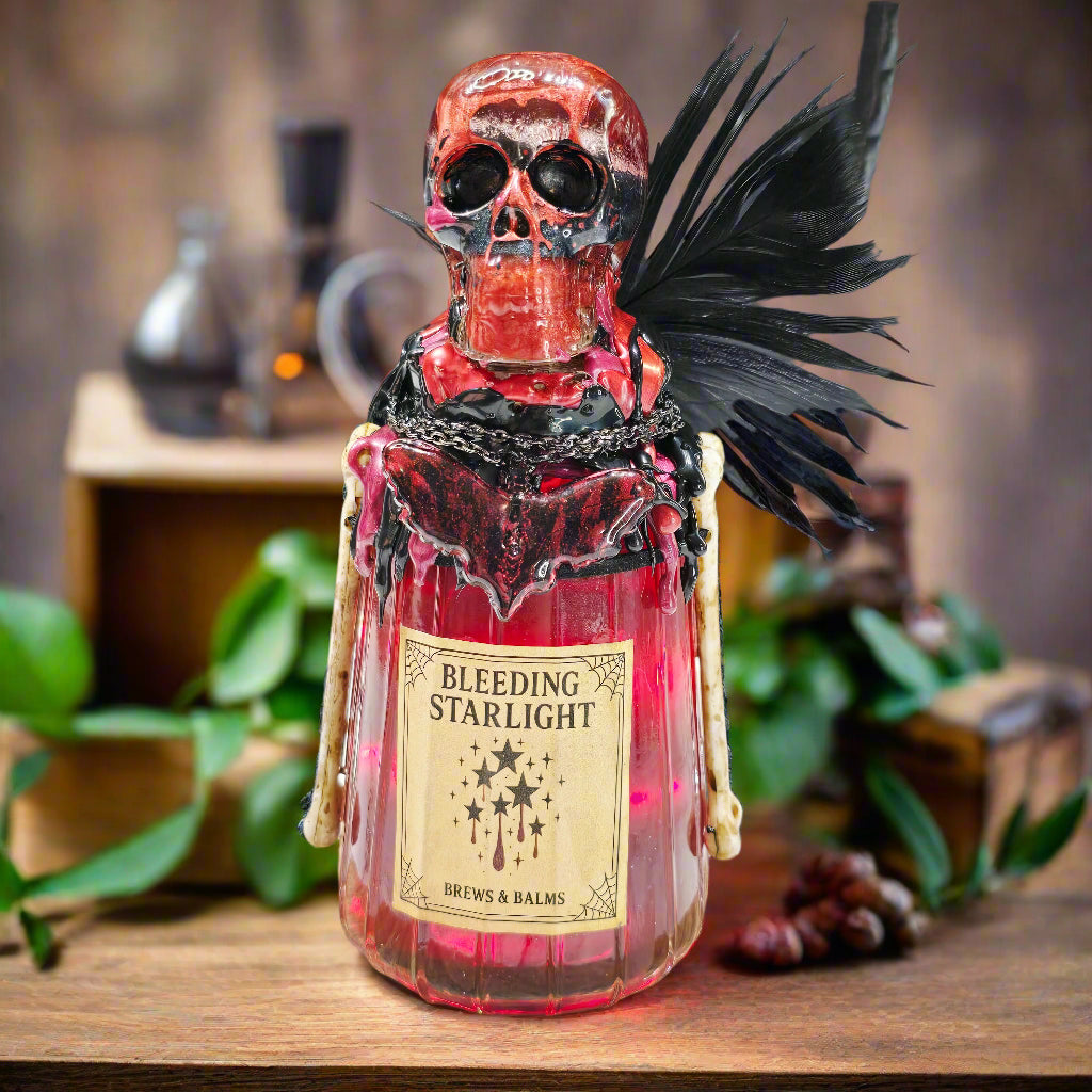 Bleeding Starlight – Gothic Galaxy Potion Bottle A Color changing Decorative Prop
