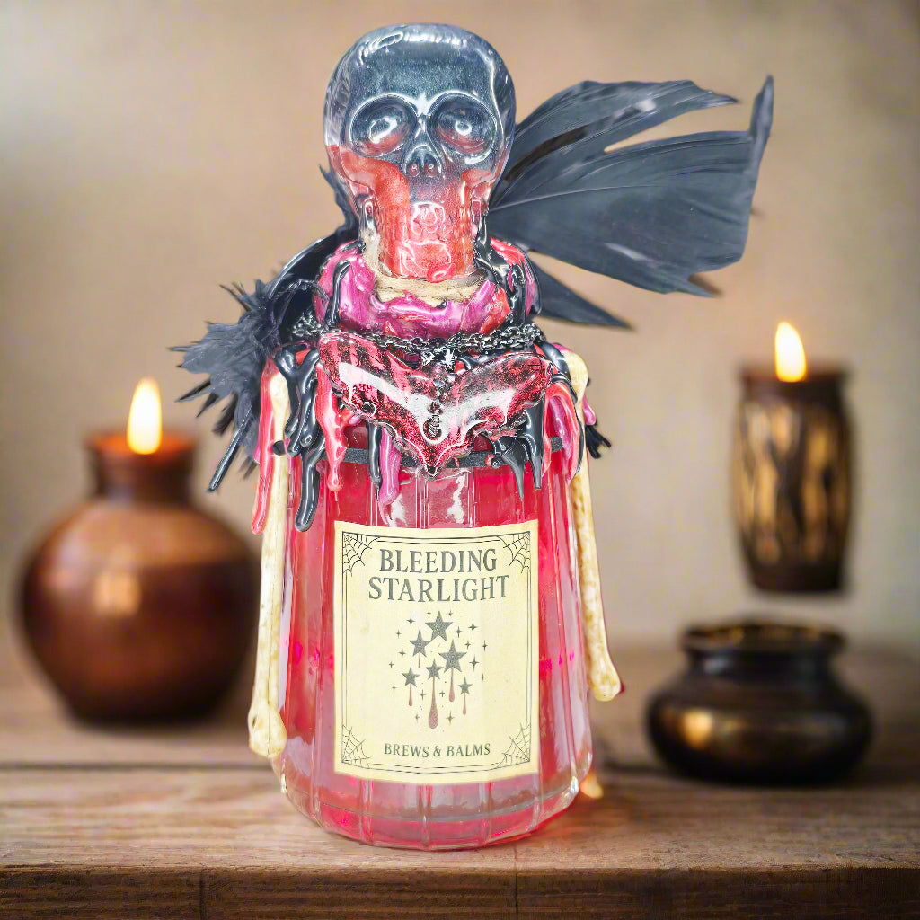 Bleeding Starlight – Gothic Galaxy Potion Bottle A Color changing Decorative Prop