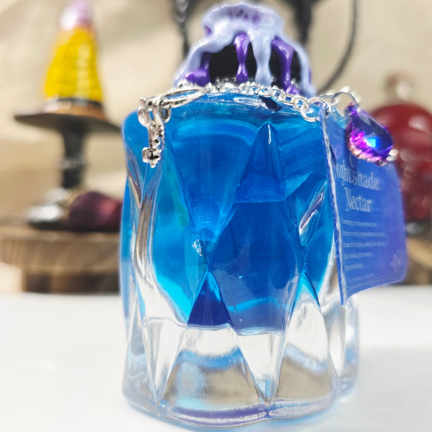 Nightshade Nectar Color Changing Decorative Bottle Potion Prop, Blue to Purple