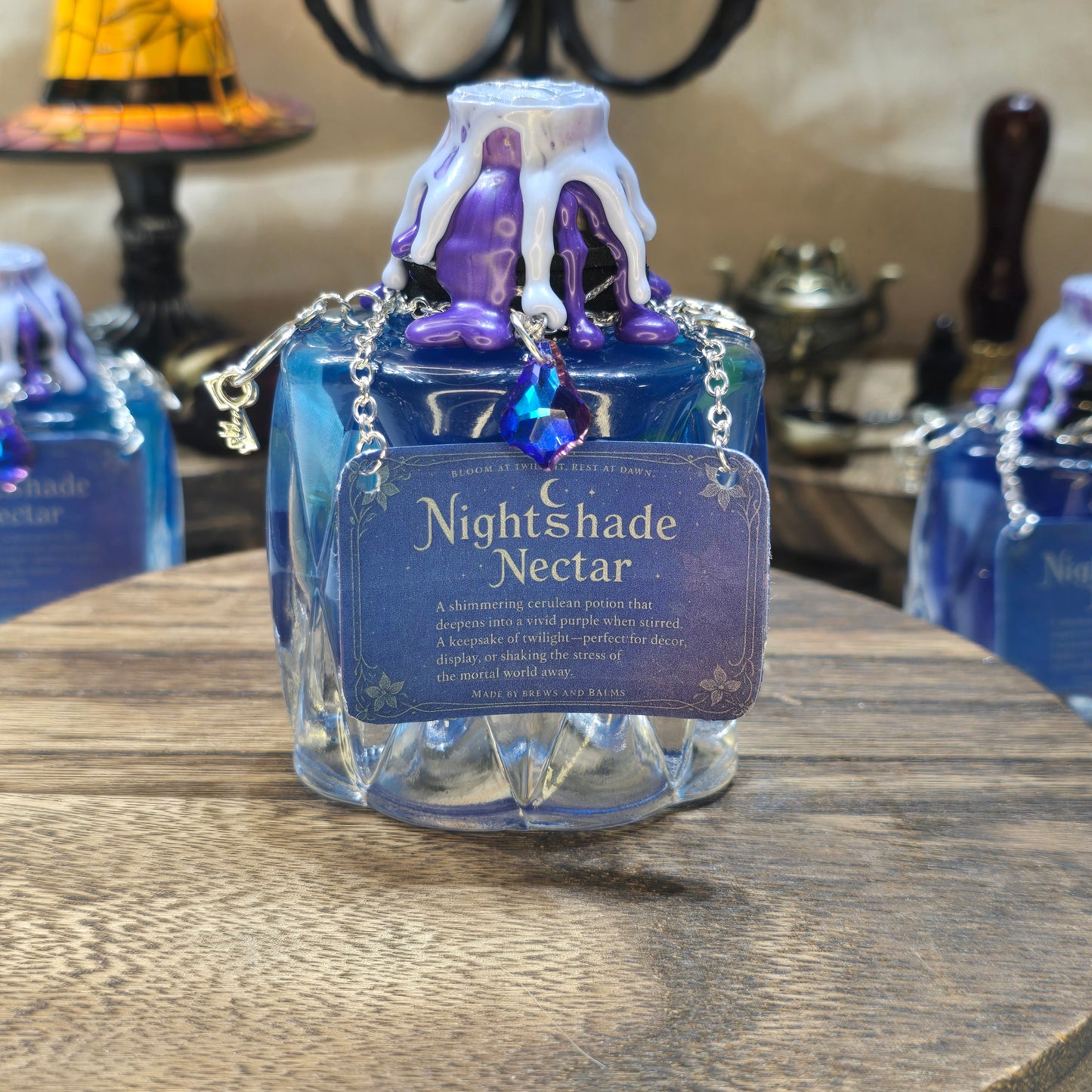 Nightshade Nectar Color Changing Decorative Bottle Potion Prop, Blue to Purple