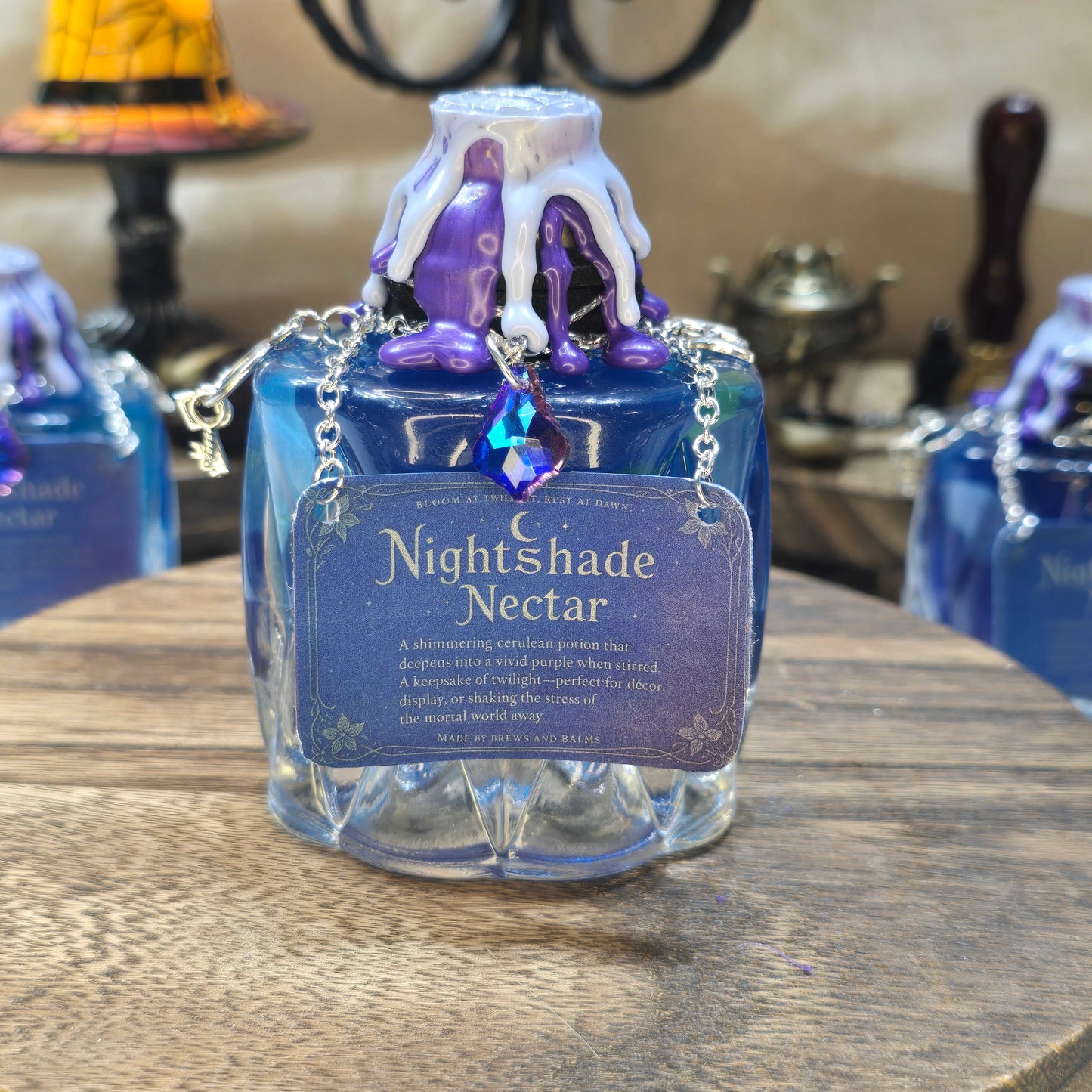 Nightshade Nectar Color Changing Decorative Bottle Potion Prop, Blue to Purple