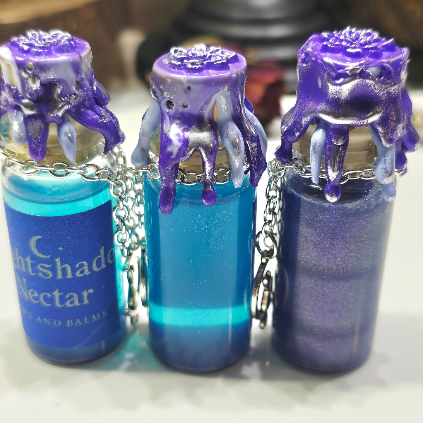 Mini Fidget Nightshade Nectar Color Changing Decorative Bottle Potion Prop, Blue to Purple