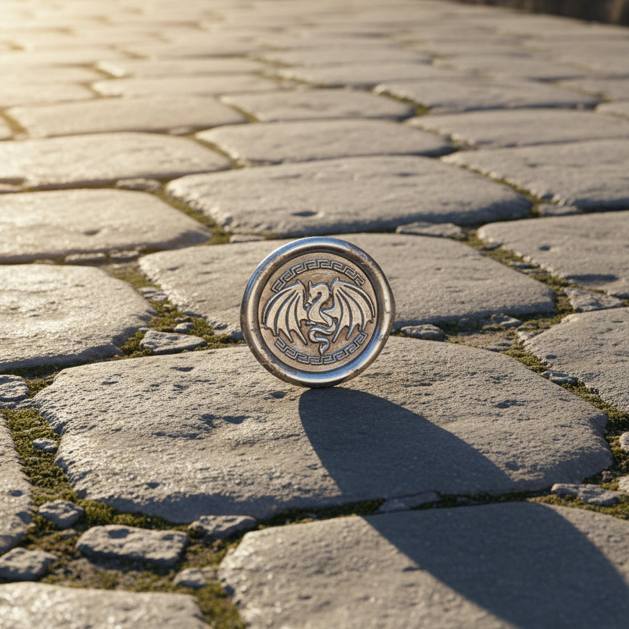 Dragon Wings Spread Wax Seals Peel & Stick • Multiple Colors Silver Accents