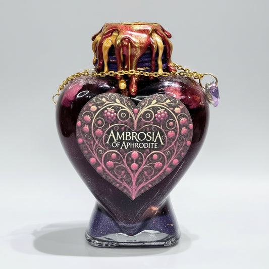 Ambrosia of Aphrodite Heart A Color Changing Potion Bottle Prop Decorative 5" tall