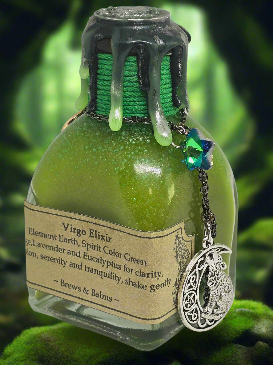 Virgo Zodiac Decorative Square Shape A Color Changing Potion Bottle Prop