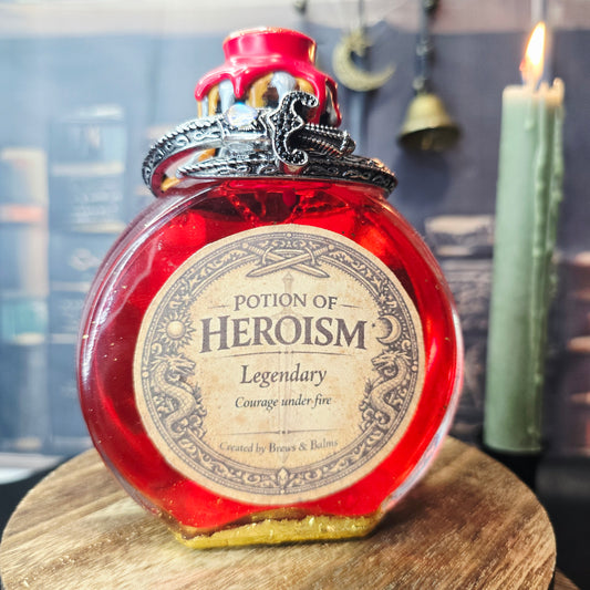 Potion of Heroism Bottle – Color Changing Fantasy Decor – Courage Under Fire Legendary