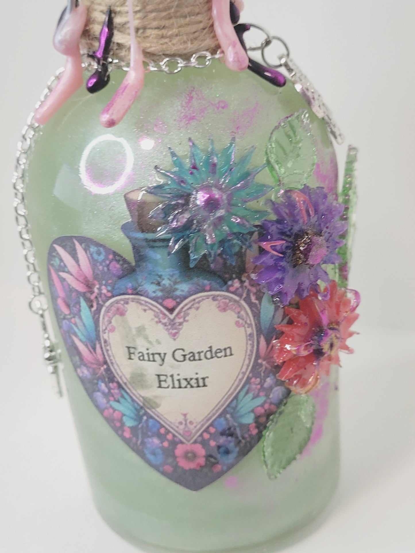 Fairy Garden Decorative Elixir Potion Tall Round Bottle