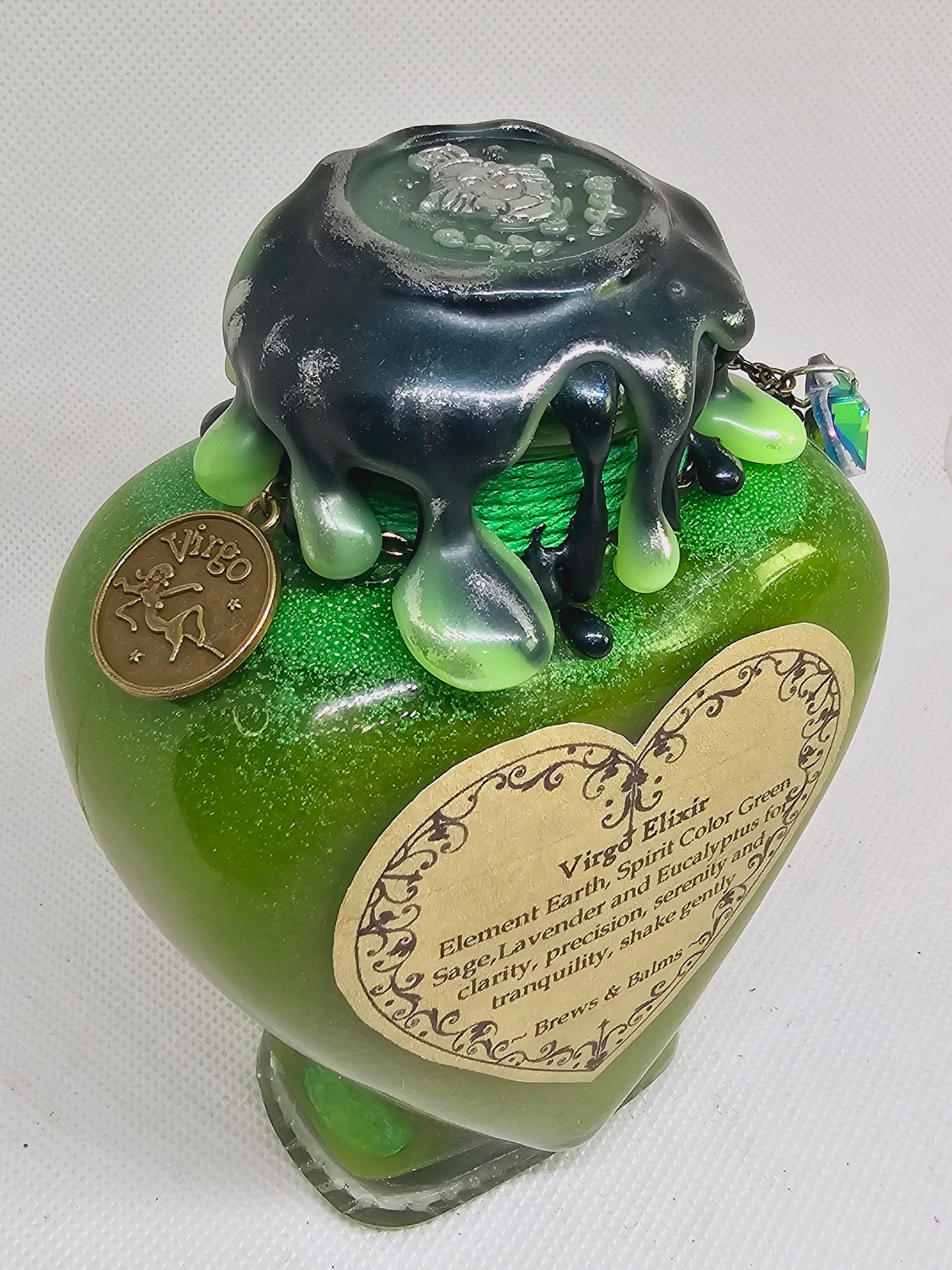Virgo Zodiac Heart Shape A Color Changing Potion Bottle Prop
