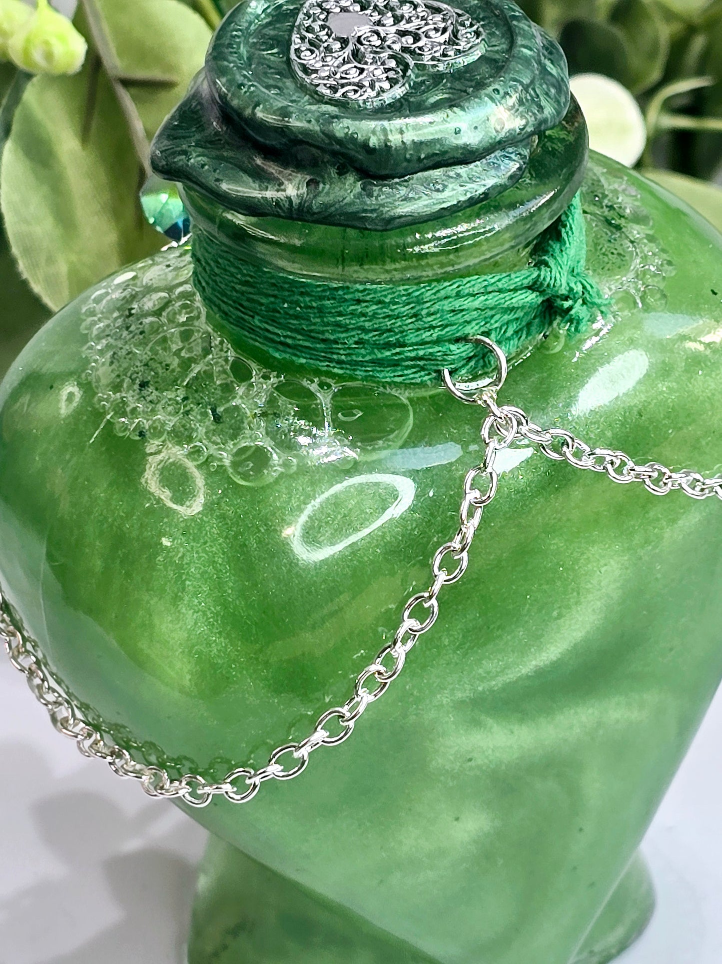 Healing Potion Green Heart Shaped Decorative Bottle Prop