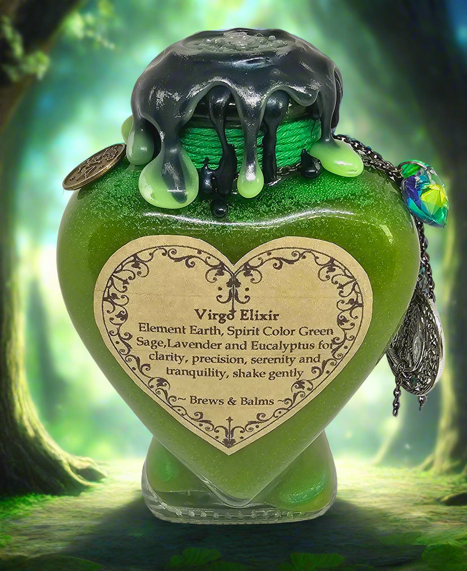 Virgo Zodiac Heart Shape A Color Changing Potion Bottle Prop