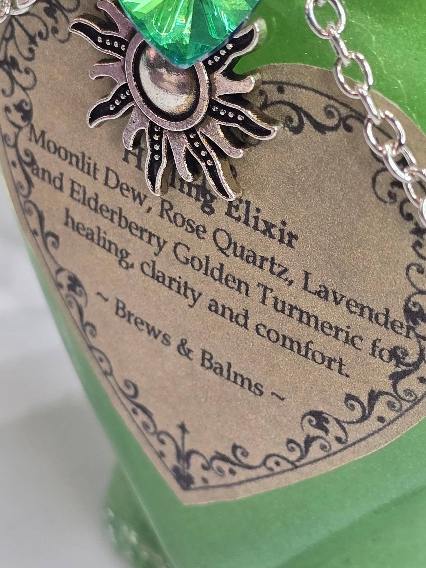 Healing Potion Green Heart Shaped Decorative Bottle Prop
