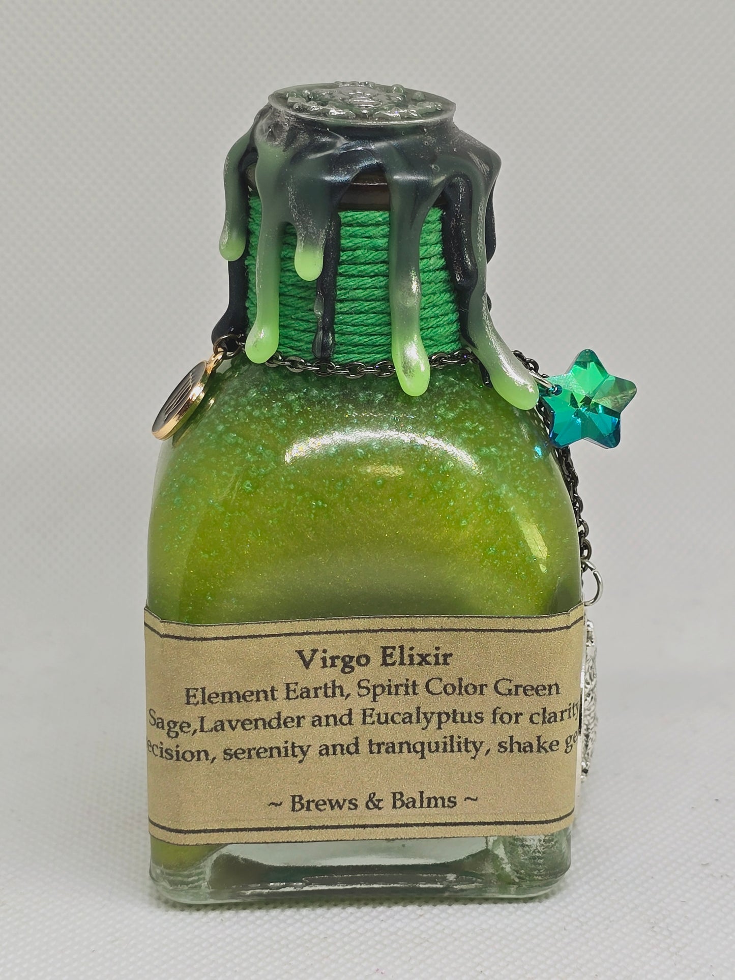Virgo Zodiac Decorative Square Shape A Color Changing Potion Bottle Prop
