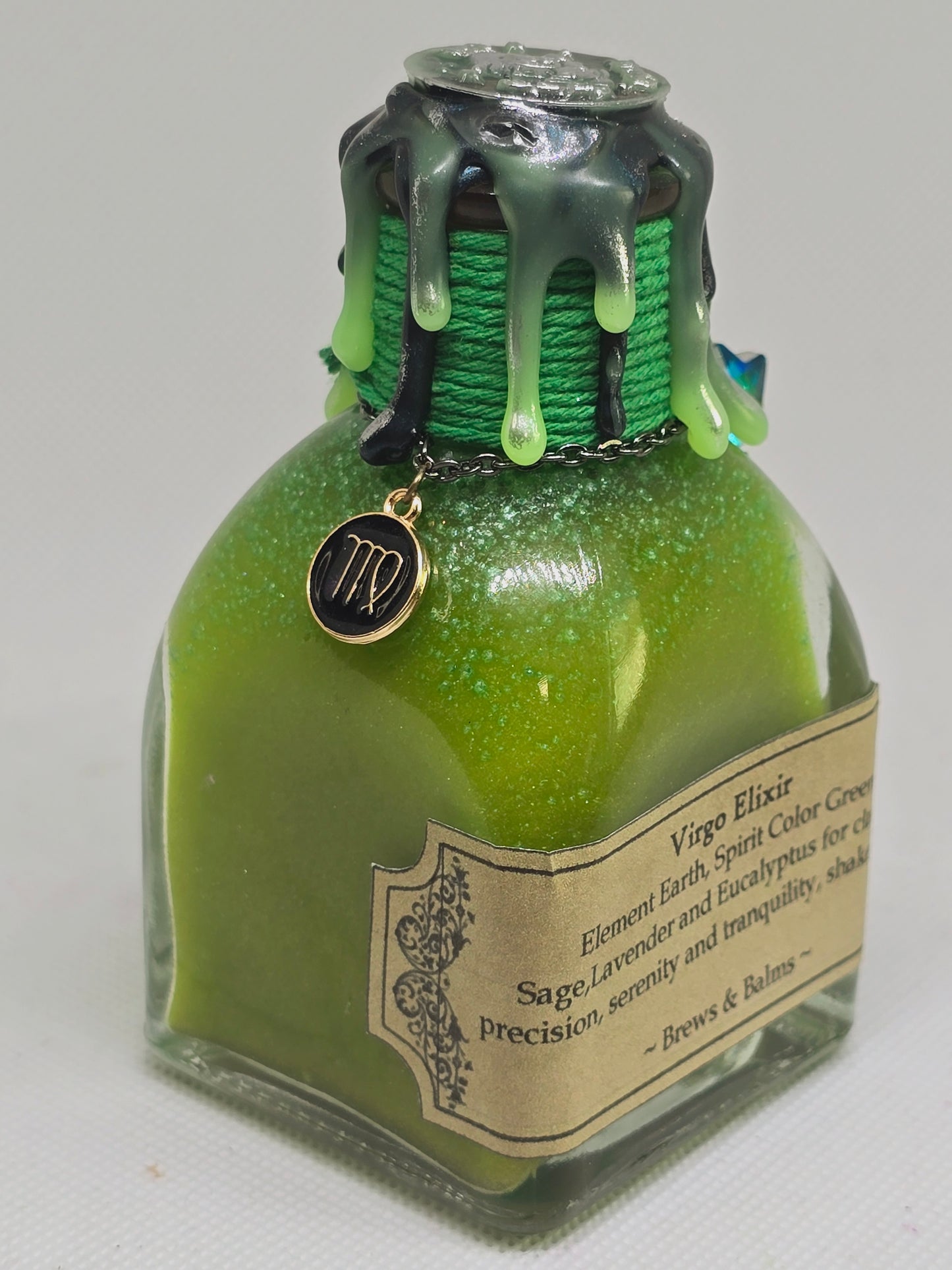 Virgo Zodiac Decorative Square Shape A Color Changing Potion Bottle Prop