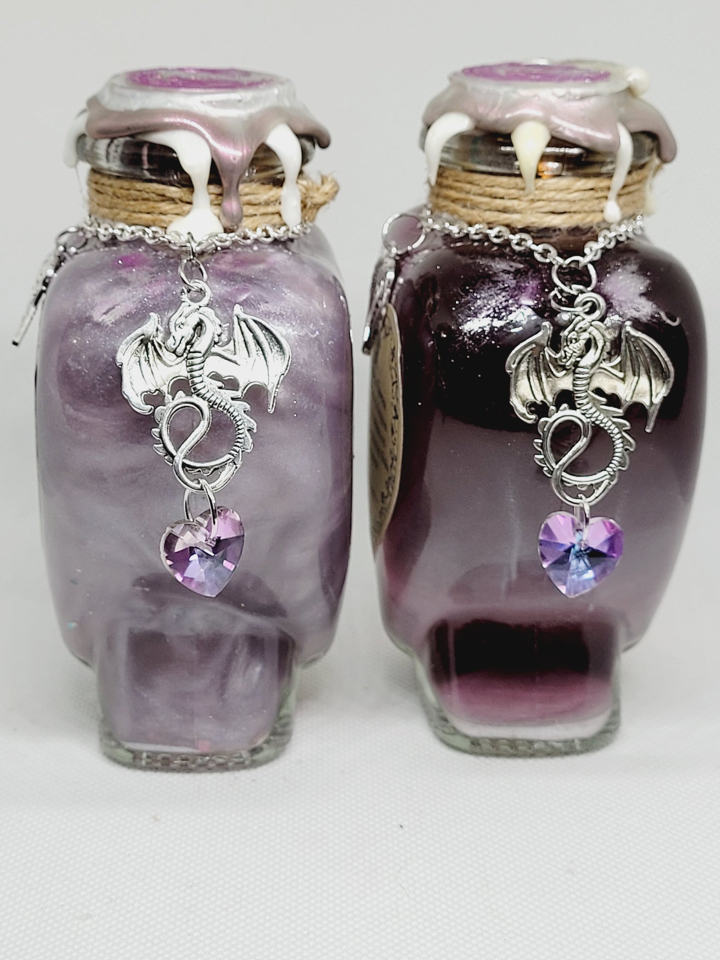 Ethereal Dragon Essence Heart Shaped A Color Changing Potion Bottle Prop