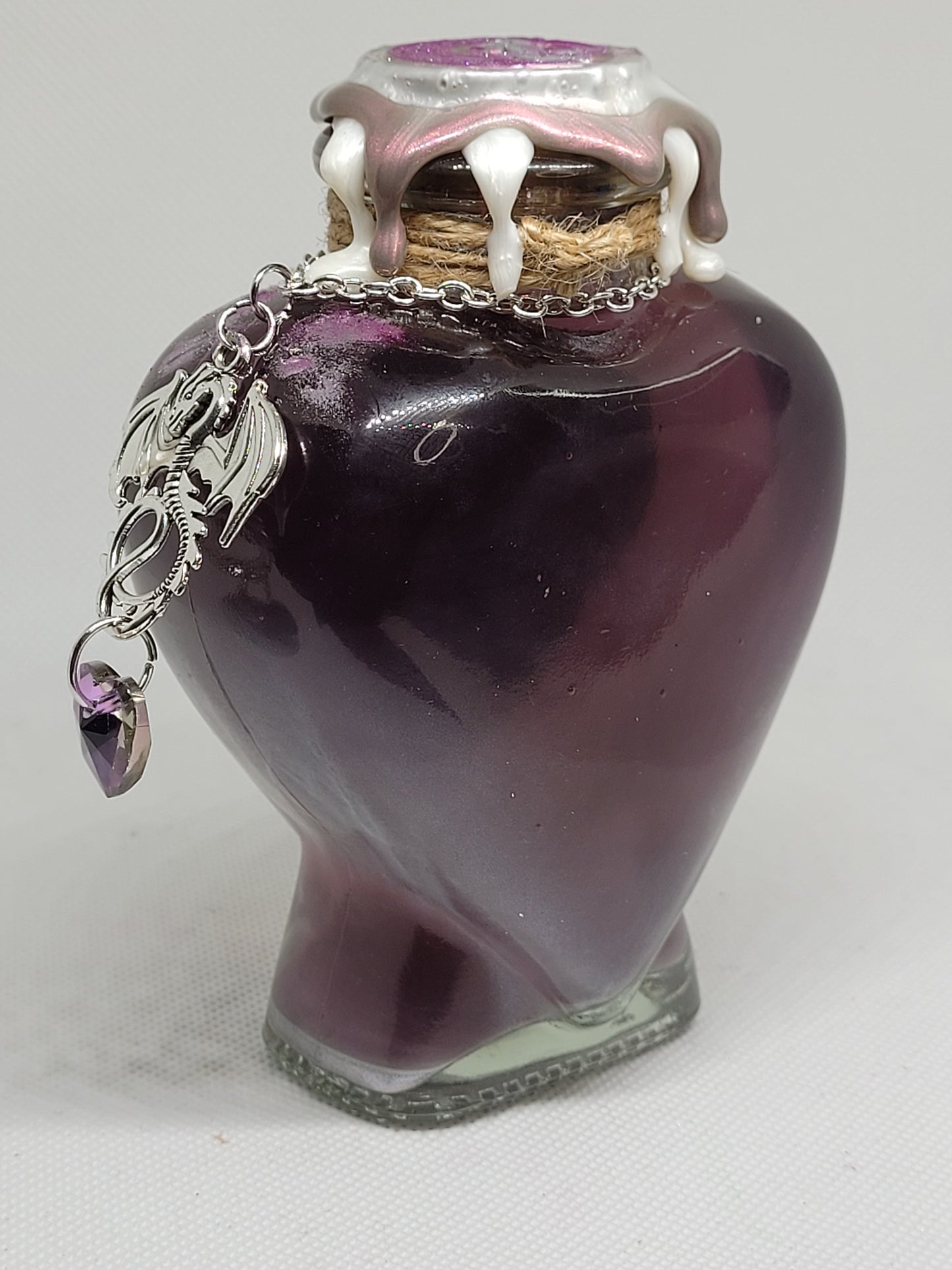Ethereal Dragon Essence Heart Shaped A Color Changing Potion Bottle Prop