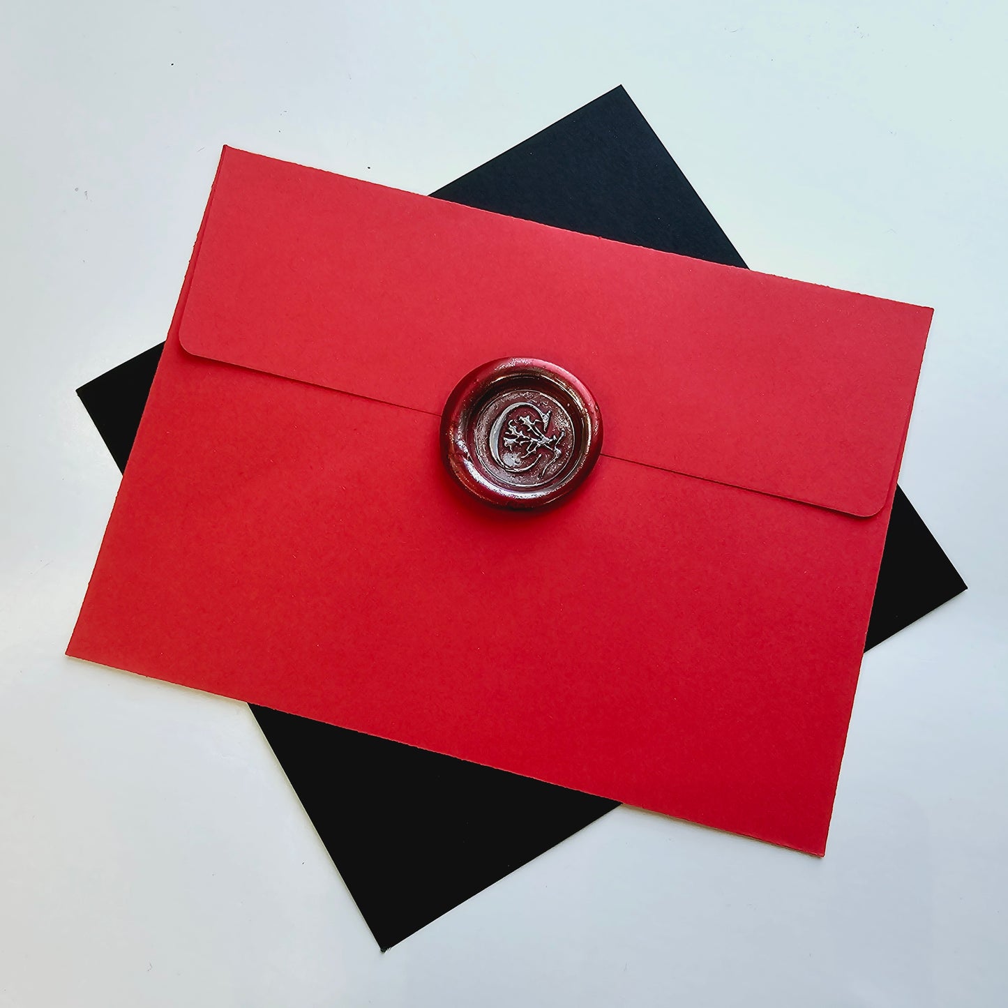 Letter C Wax Seals Metallic Red Silver Gold Set of Five