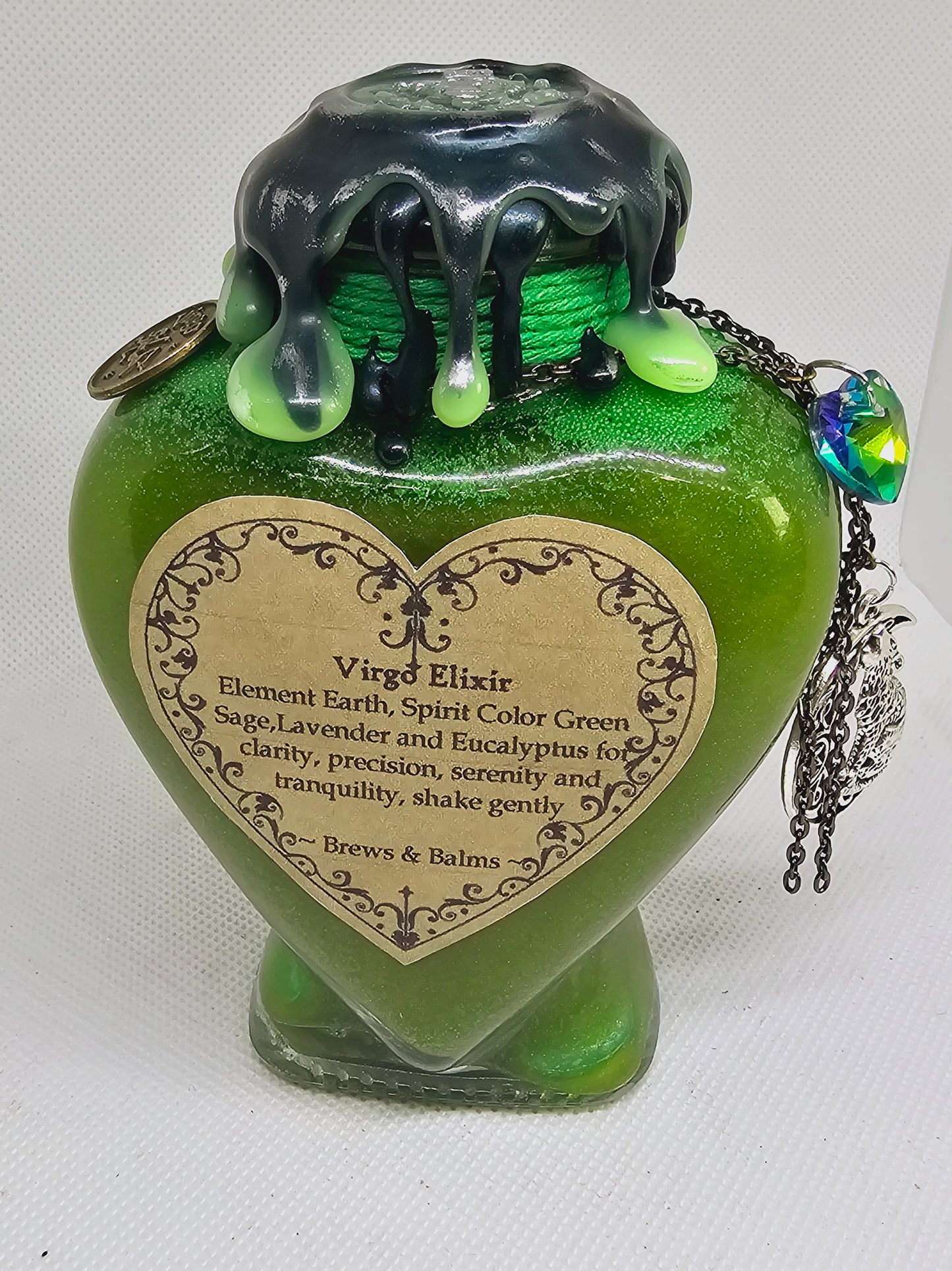 Virgo Zodiac Heart Shape A Color Changing Potion Bottle Prop