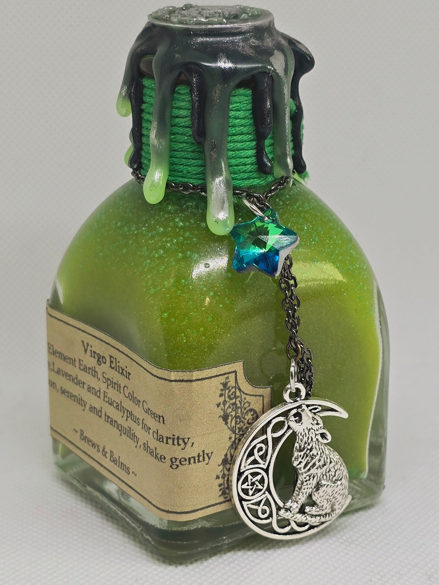Virgo Zodiac Decorative Square Shape A Color Changing Potion Bottle Prop