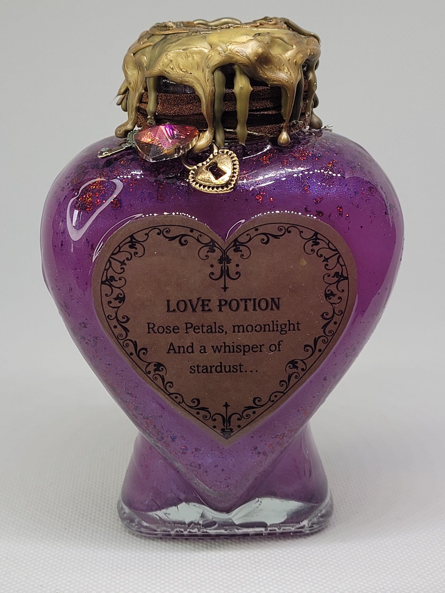 Custom Made Decorative Elixir Brew Bottle Heart Shaped