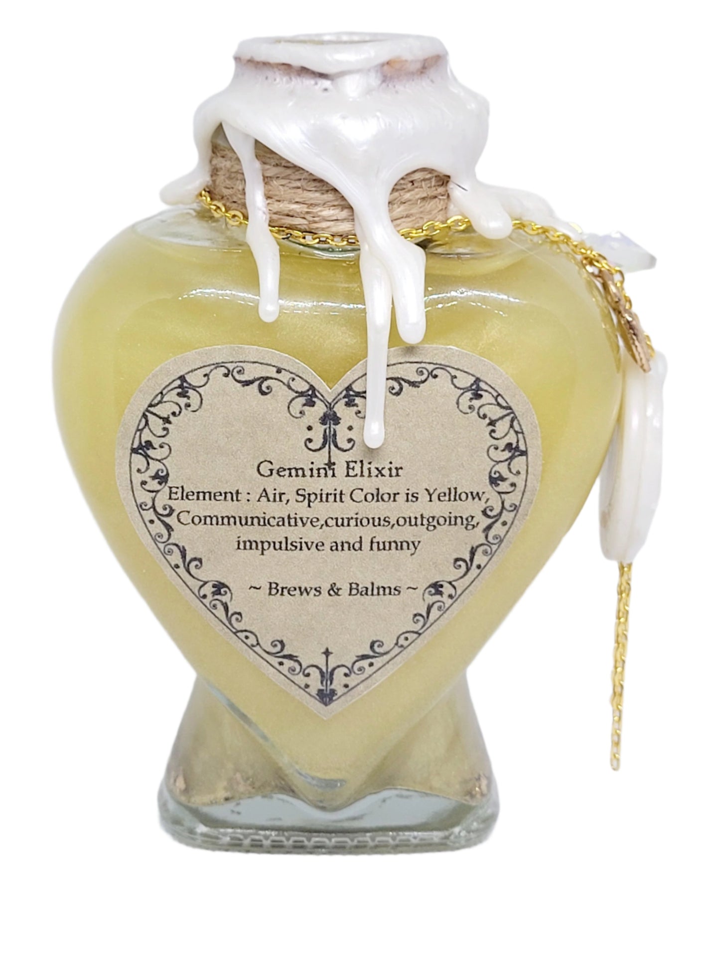 Gemini Brew Elixir Color Changing Potion Heart Shaped Decorative Bottle Zodiac Collection