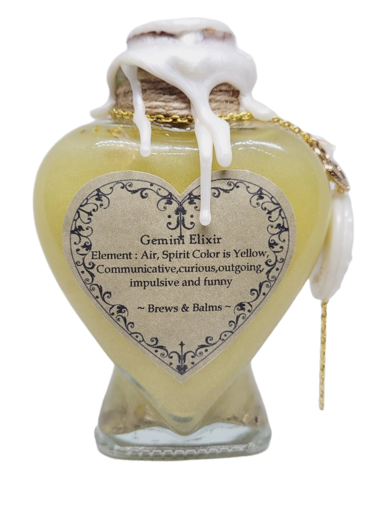 Gemini Brew Elixir Color Changing Potion Heart Shaped Decorative Bottle Zodiac Collection