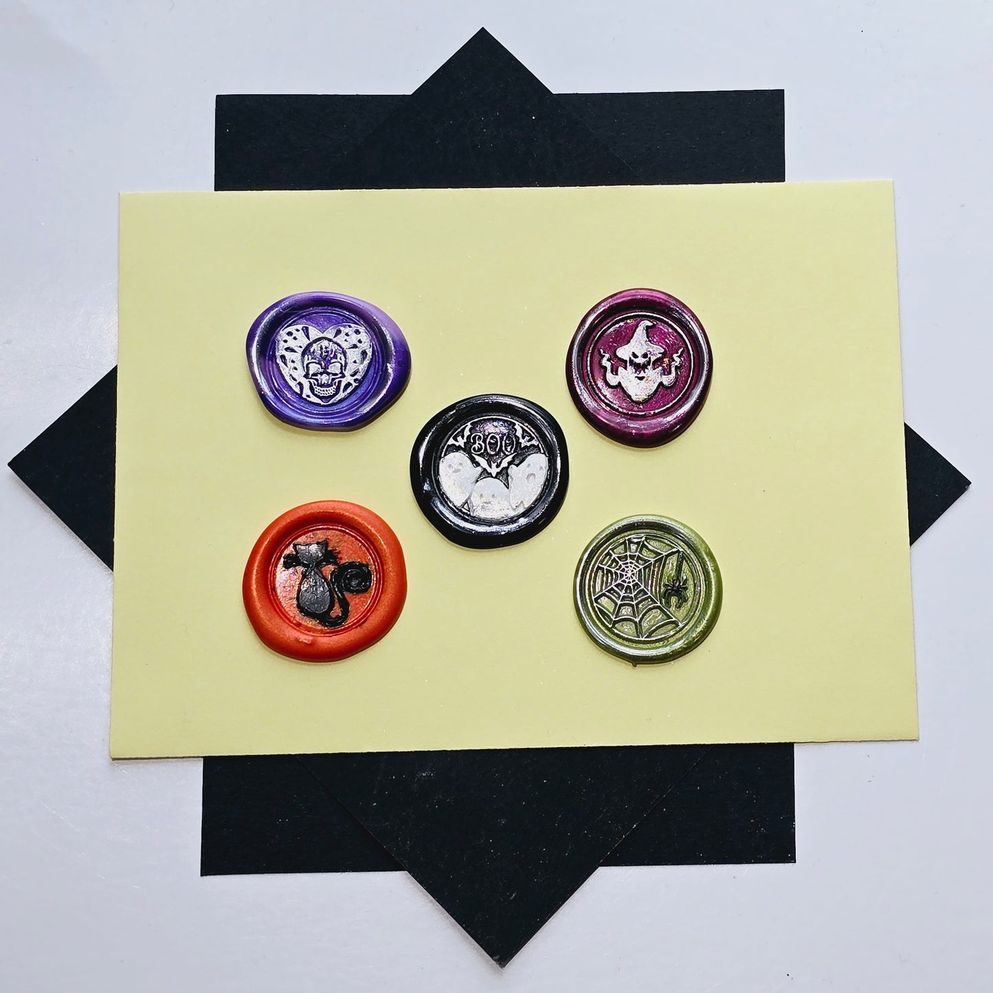 Halloween Wax Seals Cat Spider Ghost Skull Set of Five