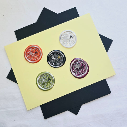 Halloween Spider's Web Wax Seals Multi Color Set of Five