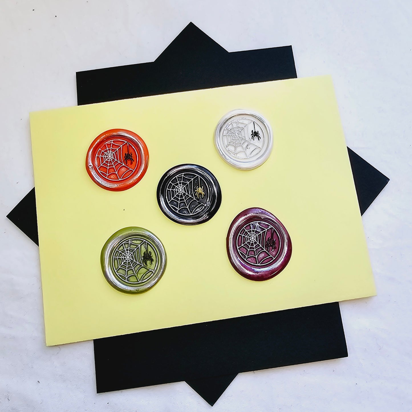 Halloween Spider's Web Wax Seals Multi Color Set of Five