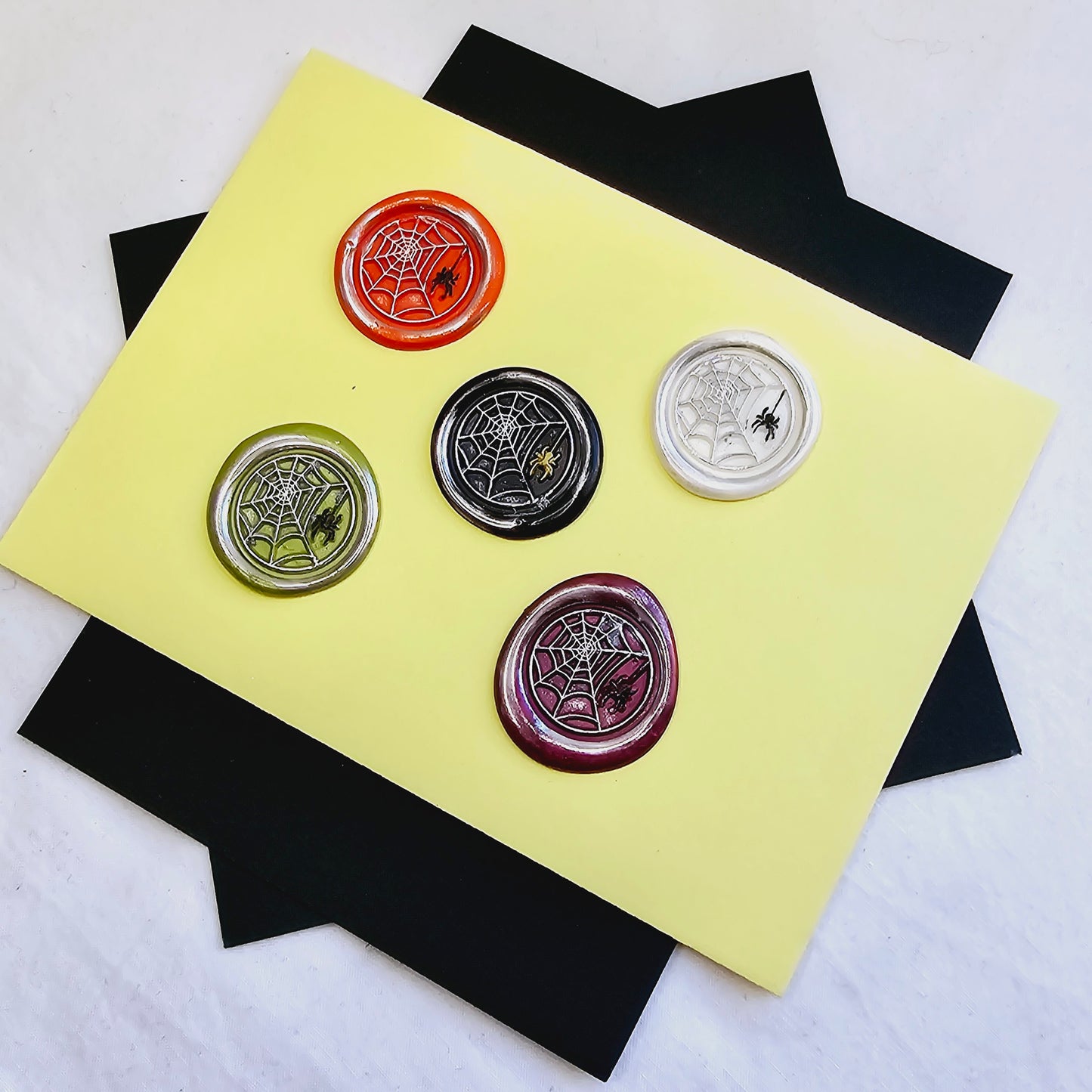 Halloween Spider's Web Wax Seals Multi Color Set of Five