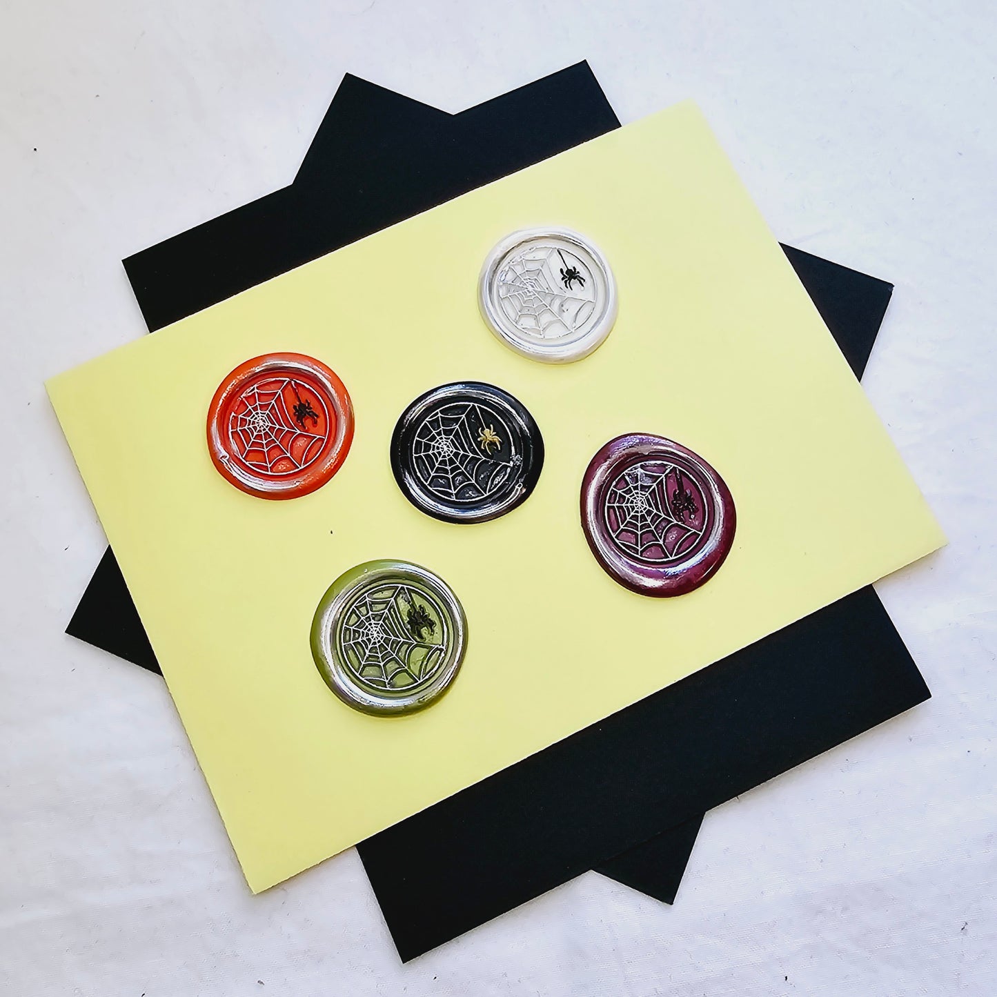 Halloween Spider's Web Wax Seals Multi Color Set of Five