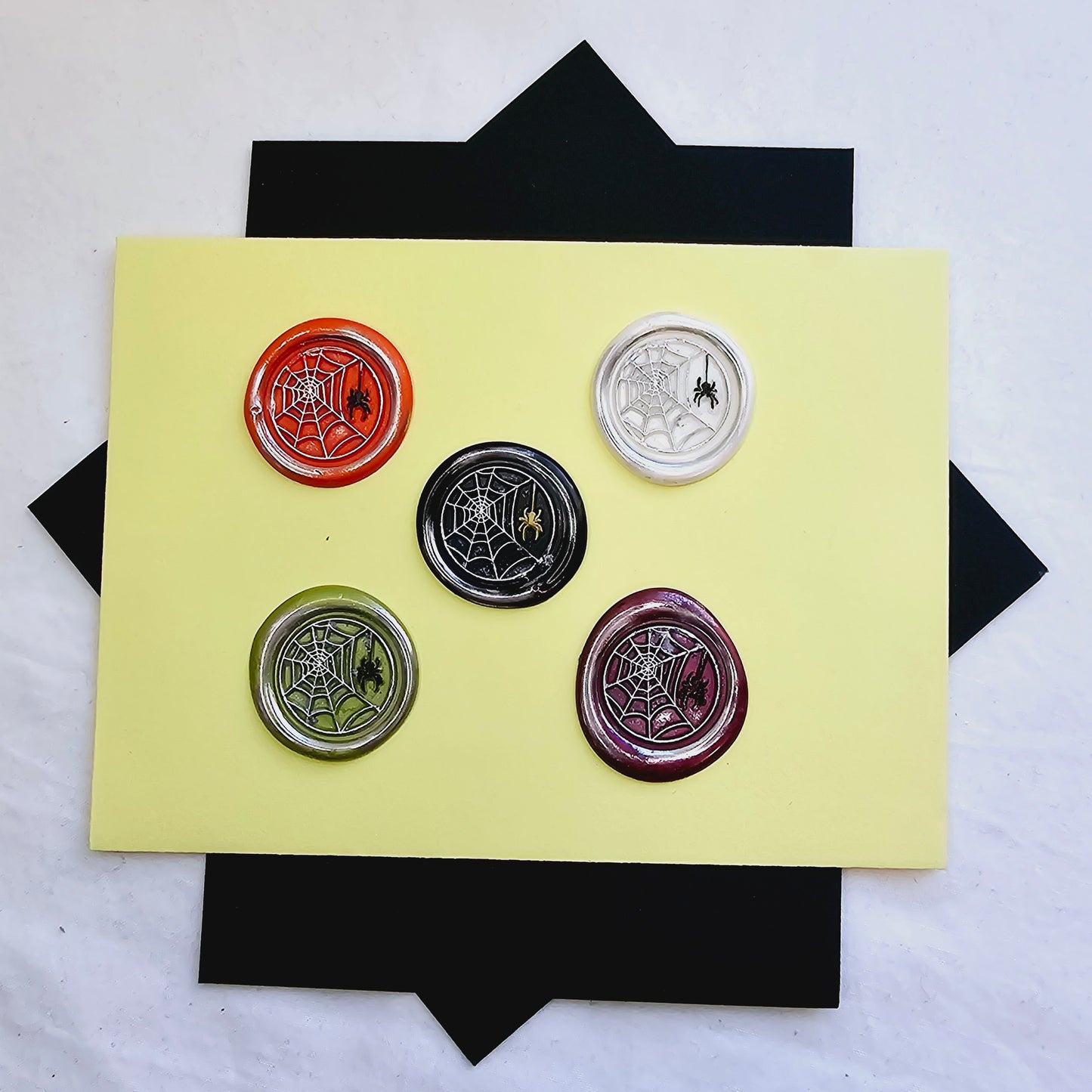 Halloween Spider's Web Wax Seals Multi Color Set of Five